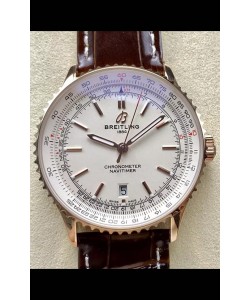 Breitling Navitimer 1 Réplique Montre Suisse Automatique - Cadran Blanc - Boîtier Or Rose