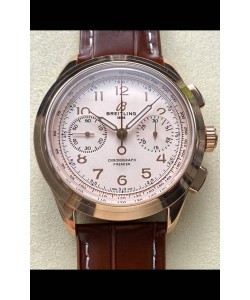 Breitling Premier B01 Chronograph 42 Edition Cadran or rose blanc - Réplique 1:1