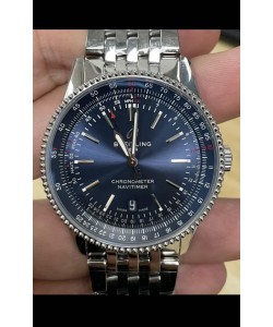 Breitling Navitimer 1 Réplique Montre Suisse Automatique avec Cadran Bleu - Bracelet Acier
