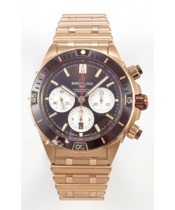 Breitling Chronomat Super Clone B01 42 Edition, boîtier en or rose suisse, cadran marron