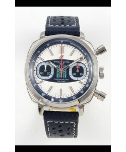 Montre Breitling Top Time Super Clone Chronographe avec bracelet en cuir bleu 