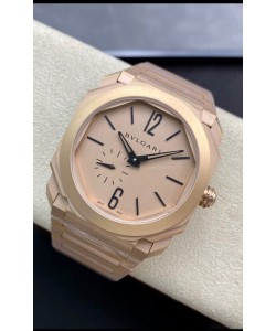 Bvlgari Octo Finissmo Edition 1:1 Miroir Réplique Boîtier Or Rose Sablé