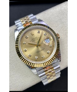 Réplique de montre Rolex Datejust 126333 41MM ETA 3235 Suisse Miroir 1:1 en or jaune 904L acier - Miroir 1:1