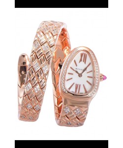Bvlgari Serpenti Edition Montre en or rose avec cadran blanc qualité 1:1