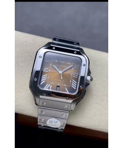 Cartier Santos De Cartier 904L Cadran Marron Réplique 1:1 - Montre en acier inoxydable 40MM
