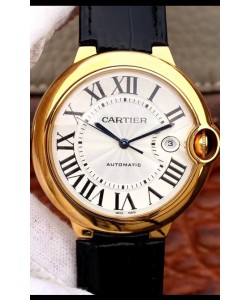 Ballon De Cartier Réplique Automatique 1:1 Miroir Or Jaune dans un Boîtier Acier 904L - 42MM