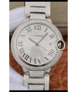 Ballon De Cartier Montre Automatique Suisse avec Cadran et Boîtier Incrustés de Diamants - 42MM