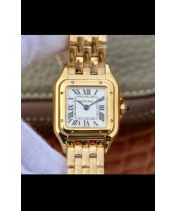 Cartier PANTHERE Edition 1:1 Montre Suisse Miroir Or Jaune Cadran Blanc