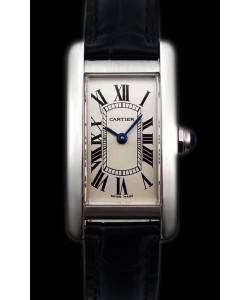 Cartier Tank Americaine montre réplique suisse  pour dames à Quartz à miroir 1:1