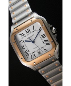 Cartier Santos De Cartier 1:1 Miroir Montre Réplique - 40MM acier et or bicolore 