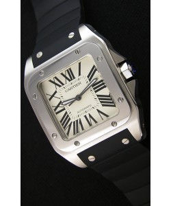 Cartier Santos De Cartier 1:1 Montre Réplique Miroir 39MM bracelet en caoutchouc