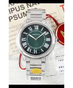Cartier Ronde Must 36MM Cadran Quartz Vert Montre Suisse Réplique Miroir 1:1  