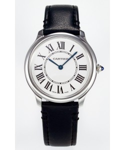 Ronde De Cartier Super Clone 36MM Montre Suisse Réplique avec cadran blanc argenté
