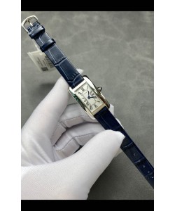 Cartier Tank Americaine Ladies Montre suisse à quartz pour dames Réplique 1:1 Boîtier acier