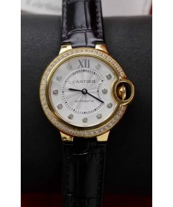 Ballon De Cartier Automatique Suisse 1:1 Qualité Miroir 33MM en Plaqué Or Jaune