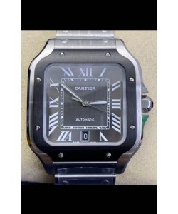 Cartier "Santos De Cartier" Acier 904L Cadran Gris Réplique 1:1 - Montre 40MM Acier inoxydable