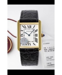 Cartier Tank Solo Montre suisse à quartz avec boîtier plaqué or jaune - largeur 27 mm 
