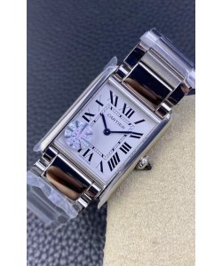 Cartier Tank Solo Montre suisse à quartz avec boîtier en acier inoxydable - Réplique Miroir 1:1 de 25,5 mm de large