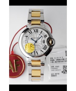 Ballon De Cartier Automatique Suisse Qualité Miroir 1:1 33MM en Boîtier Or Jaune 2 tons