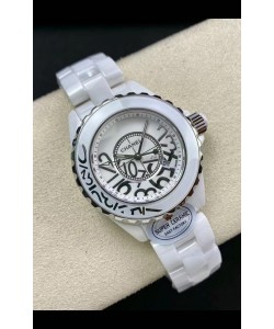 Chanel J12 Ladies Montre en céramique blanche Cadran blanc Réplique de montre 1:1