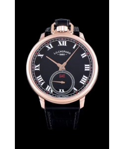 Chopard Louis-Ulysse L'hommage montre suisse en or rose cadran noir 