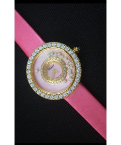Chopard Happy Diamonds 36mm, Sangle Rose et Cadran Rose