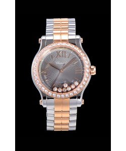 Montre Chopard Happy Sport 1:1 Réplique Suisse Automatique 36MM Boîtier or rose bicolore