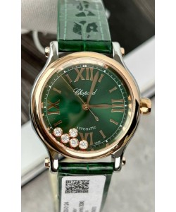 Chopard Super Clone Happy Sport Montre en or rose avec cadran vert - Mouvement automatique 36MM