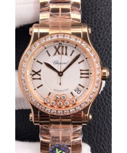 Montre Chopard Happy Sport 1:1 Réplique Suisse Or Rose - 36mm de large