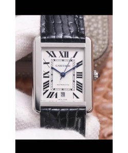 Montre "Cartier Tank Solo" Montre automatique suisse avec boîtier en acier inoxydable de 31 mm de large 