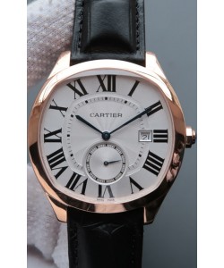 Montre "Drive De Cartier" 1:1 Réplique en plaqué or rose - cadran blanc 