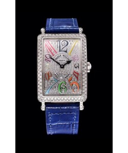 Franck Muller Long Island Color Dreams montre suisse pour les dames avec bracelet bleu
