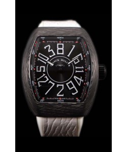 Franck Muller Vanguard boîtier en carbone noir index montre suisse