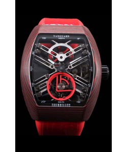 Franck Muller Vanguard Skeleton Tourbillon carbone rouge suisse réplique montre