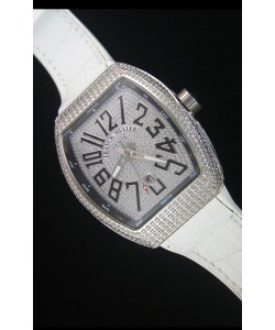 Franck Muller Vanguard Montre Réplique Suisse avec Cadran incrusté de diamants