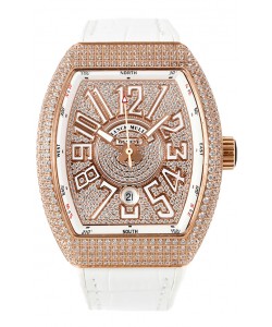 Franck Muller Vanguard V45 Edition en Plaqué Or Rose - Chiffres Blancs