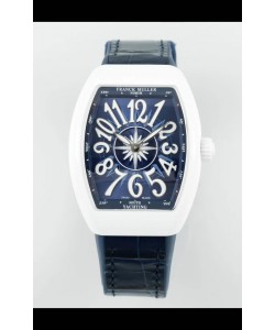Franck Muller Vanguard Yachting V32 Cadran Bleu/Strap Réplique Montre Suisse 
