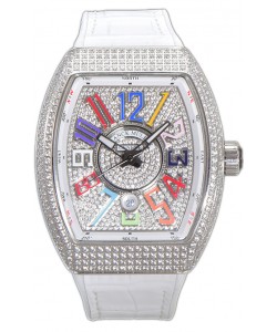 Franck Muller Vanguard V45 Diamants Cadran/Boîtier - Repères Rêves de couleurs Montre Suisse 