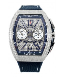 Franck Muller Vanguard V45 Chronograph Cadran en acier 904L serti de diamants Réplique Suisse