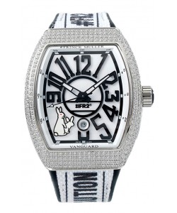 Franck Muller « Fr2nck » Vanguard Rabbit Edition Réplique Montre Suisse en Lunette Diamants