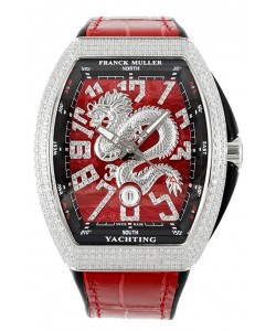 Franck Muller Vanguard Yachting Dragon V45 cadran rouge lunette or diamants Réplique Suisse