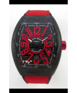 Montre Franck Muller Super Clone Vanguard V45 Racing Carbon avec bracelet en nylon