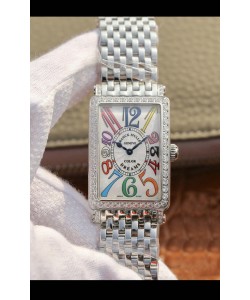 Montre Franck Muller Long Island Rose Montre suisse en acier inoxydable avec mouvement à quartz suisse