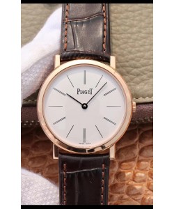 Montre Piaget Altiplano G0A31114 1:1  Réplique Suisse en or rose, cadran blanc 