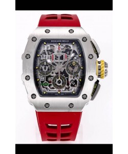 Montre Richard Mille RM011 Felipe Massa 1:1 Qualité miroir Boîtier léger en titane d'une seule pièce