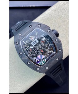 Montre Richard Mille RM011 Felipe Massa 1:1 Qualité Miroir Une Pièce Boîtier Carbone Forgé Noir