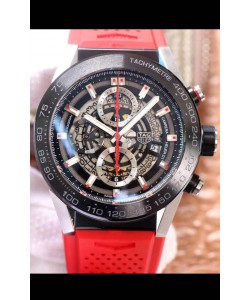 Montre Tag Heuer Carrera Heuer 01 Réplique Suisse avec bracelet rouge 45MM 