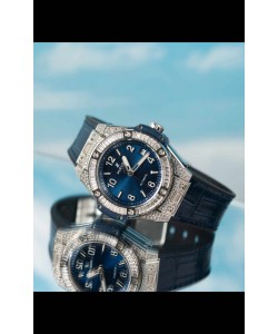 Hublot Big Bang One Click King Cadran bleu Boîtier acier Réplique de montre Suisse 39MM