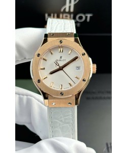 Hublot Super Clone Classic Fusion Or Rose 33MM Réplique Montre 1:1 Cadran Blanc