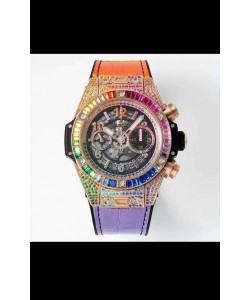 Montre Hublot Big Bang UNICO Or Rose Arc-en-ciel Réplique Suisse 1:1 